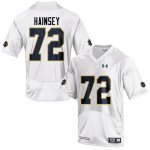 Notre Dame Fighting Irish Men's Robert Hainsey #72 White Under Armour Authentic Stitched College NCAA Football Jersey PCJ1899GO